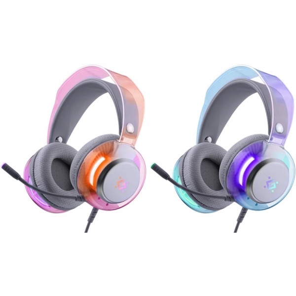 Гарнітура Defender Glitch, USB, RGB, 2м, White