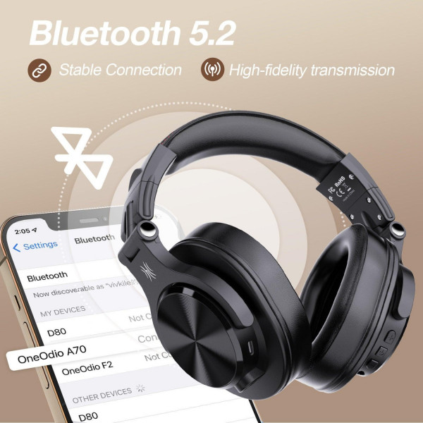 Гарнітура OneOdio Fusion A70, Bluetooth+3,5мм/6,35мм, Black