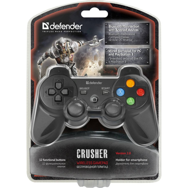 Геймпад Defender Crusher USB, Bluetooth, Li-Ion, PlayStation3/ПК/Android