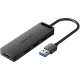Хаб USB 3.0 -> 4xUSB 3.0, 1.0м, з живленням Micro-USB,чорний Vention