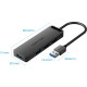 Хаб USB 3.0 -> 4xUSB 3.0, 1.0м, з живленням Micro-USB,чорний Vention