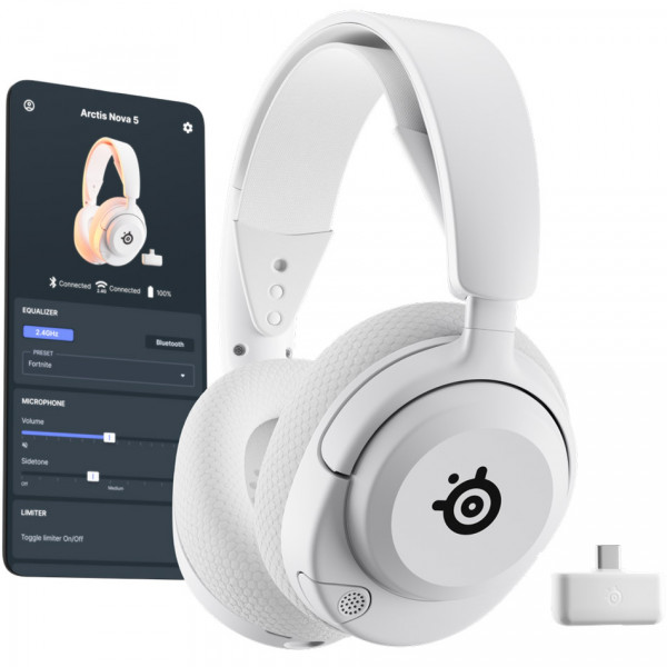 Ігрова гарнітура SteelSeries Arctis Nova 5 Wireless White MultiPlatform