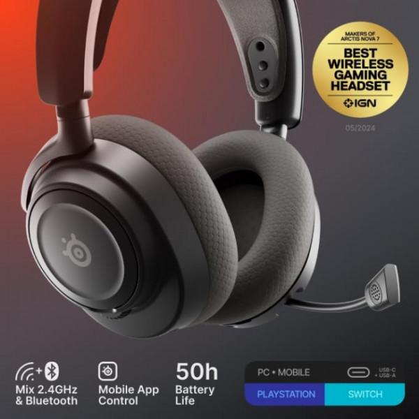 Ігрова гарнітура SteelSeries Arctis Nova 7 Gen 2 Wireless Black /PC/PS/SW/MAC/MOB