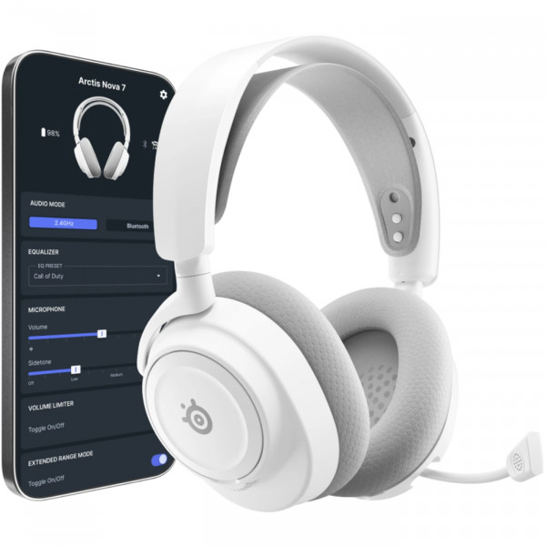 Ігрова гарнітура SteelSeries Arctis Nova 7P Gen 2 Wireless White PC/PS/SW/MAC/MOB