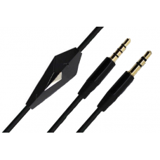 Кабель AUX Audio TRRS - TRS M/M 1.2м з мікрофоном чорний