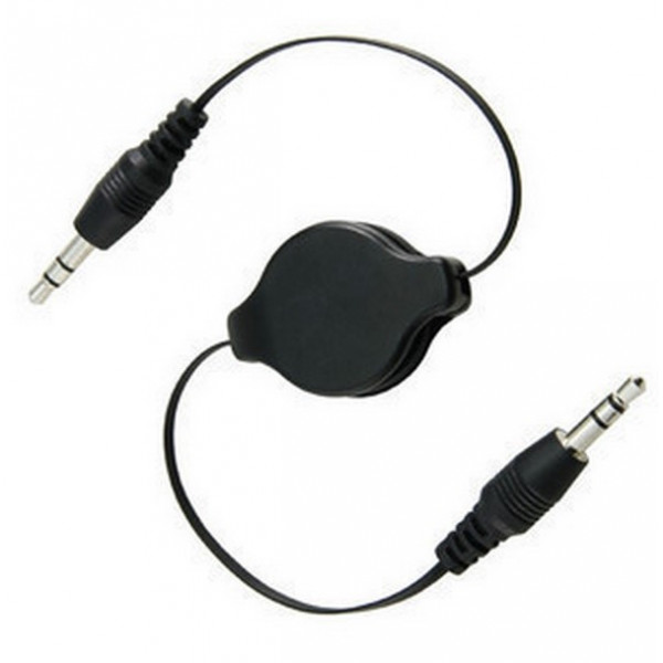 Кабель AUX Audio TRS M/M 0.8 м самозмотуючий чорний