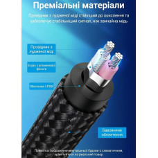 Кабель AUX Audio TRS M-M 3.5мм-6,35мм, 1.5м, сірий, Aluminum Alloy, Vention