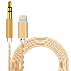 Кабель AUX Lightning - TRS Audio M/M 1м Gold
