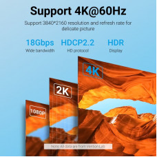 Кабель HDMI M - M, 1.0 м, V2.0, 4K 60Гц PVC сірий Vention