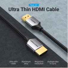 Кабель HDMI M - M, 1.0 м, V2.0, 4K 60Гц PVC сірий Vention