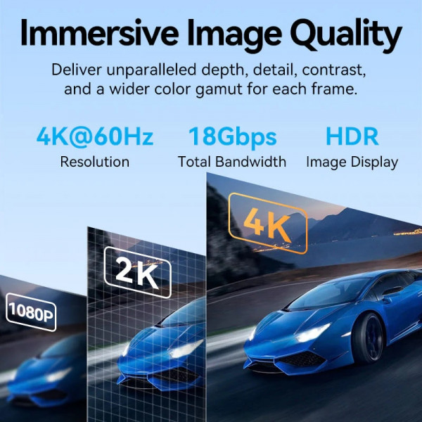 Кабель HDMI M - M, 12.0м, V2.0, 4K 60Гц, обплетення, Zinc Alloy Type чорний Vention