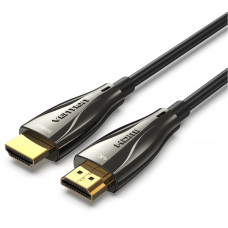 Кабель HDMI M - M, 50.0 м, V2.0, Optical 4K 60Гц 18Gbps Dolby 7.1 PVC Black Zinc Alloy Vention