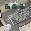 Клавіатура ігрова механічна Attack Shark K86 87кл.RGB,Wireless, Business Gray