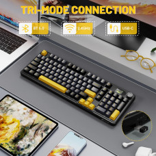 Клавіатура ігрова механічна Attack Shark X98 Pro 99кл. RGB, Wireless, TFT disp., Star Black
