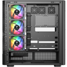 Корпус Modecom VOLCANO AQ500 ARGB MIDI FRONT LCD 6,2”, 4x120mm fans BLACK без БЖ ATX