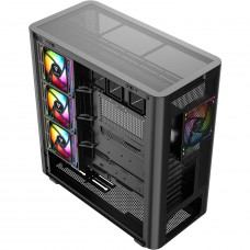 Корпус Modecom VOLCANO AQ500 ARGB MIDI FRONT LCD 6,2”, 4x120mm fans BLACK без БЖ ATX