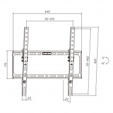 Кронштейн для ТВ AGN AGN75-440T з нахилом/32"-75"/45 кг/max.VESA 400x400/Black