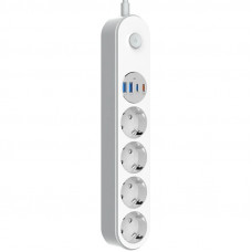 Мережевий фільтр-подовжувач СolorWay 4 розетки/4USB (Type-C 2PD20W + 2USB QC3.0) (20W) White 2M