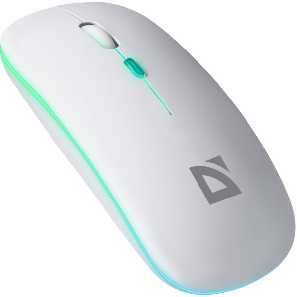 Мишка Defender Coda MB-261 бездротова, Bluetooth+2.4 ГГц, ігрова, 3 кн. 1600 dpi, 300mAh, біла