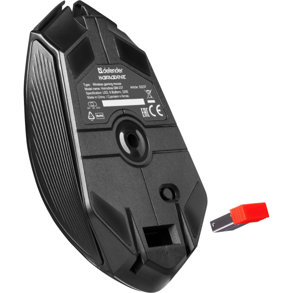 Мишка Defender Horrodine GM-237, бездротова, ігрова, 6кн., 3200 dpi., 320 mAh, чорна