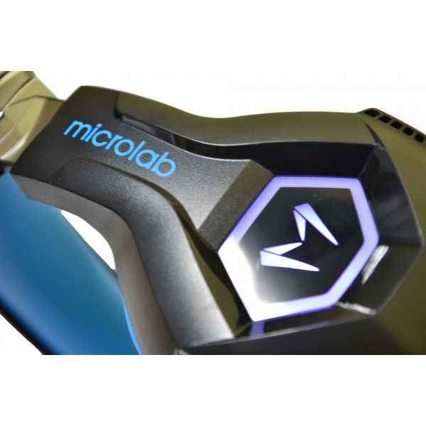 Навушники з мікрофоном Microlab G7 black+blue