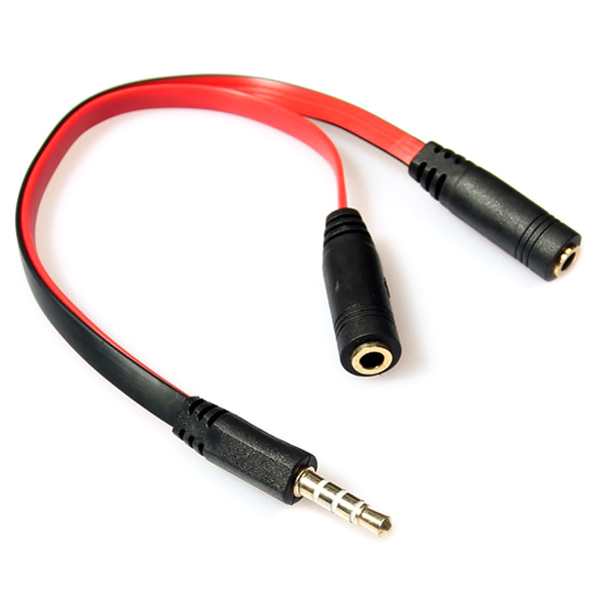 Перехідник Audio Jack TRRS M -> 2xF (Audio+MIC)
