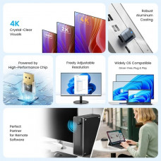 Перехідник - емулятор DisplayPort M 4K 17Гц, Aluminium alloy, голубий, Vention