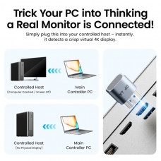 Перехідник - емулятор DisplayPort M 4K 17Гц, Aluminium alloy, голубий, Vention