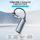 Перехідник HDMI F -> USB-C/USB-A M 0.1м сірий Vention