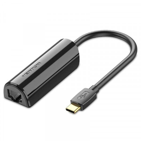 Перехідник USB 3.1 Type-C -> Ethernet RJ45 100Mb Vention чорний