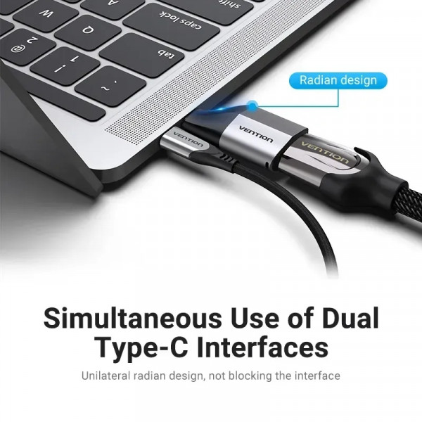 Перехідник USB 3.1 Type-C -> HDMI 2.0 (F), 4K 60Hz Aluminum alloy, Vention сірий