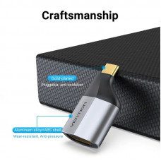 Перехідник USB 3.1 Type-C -> HDMI 2.0 (F), 4K 60Hz Aluminum alloy, Vention сірий