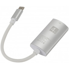 Перехідник USB 3.1 Type-C -> HDMI (F), 4K 30HZ, кабель 0.1м, срібний
