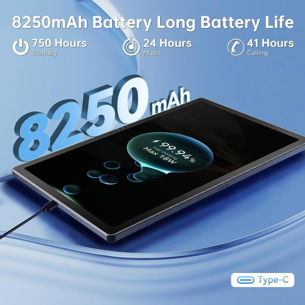 Планшет Oukitel OKT3 10.51" FHD /8GB/256GB/ T616 /8250mAh/ 16+8Мп /Dual SIM/ LTE /Чохол+Стилус/ Blue