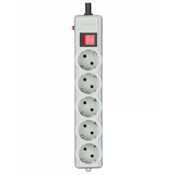 Power filtr 1,8м Gembird, 5 розеток, сірий, 16A, 1мм2
