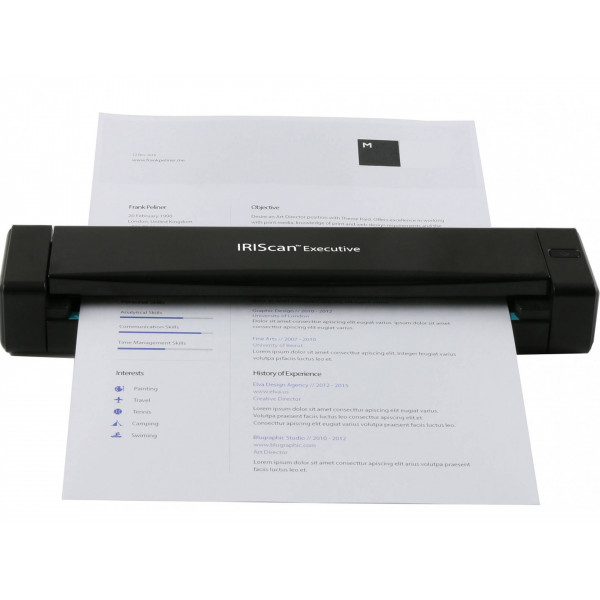 Сканер A4 Canon IRIScan Executive 4 (600dpi USB 8стор/хв duplex портативний чорний)