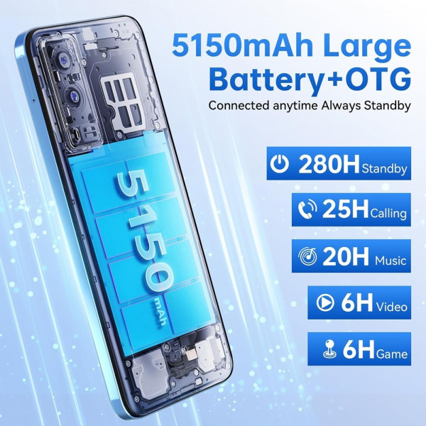 Смартфон Oukitel C36 6.56" HD /8GB/256GB/ T606 /5150mAh/ 13+5Мп / Black