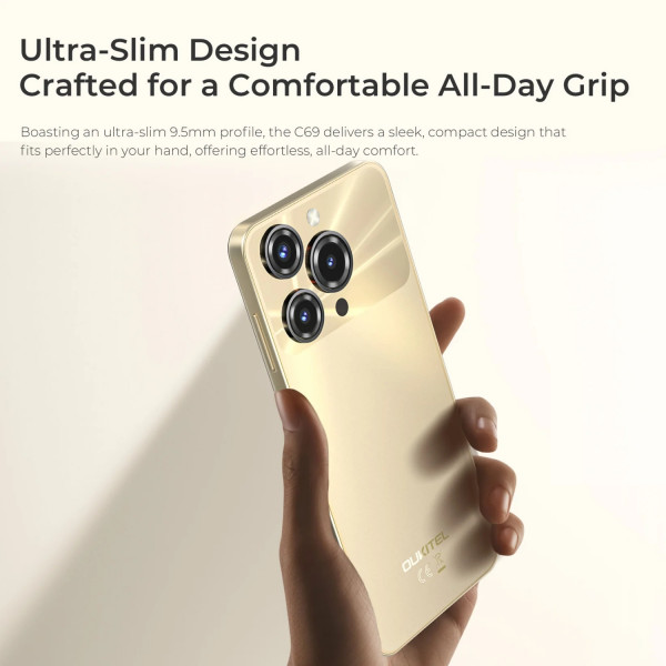 Смартфон Oukitel C69 7.2" HD+ /8GB/512GB/ T606 /6000mAh/ 64+8Мп/ NFC Gold