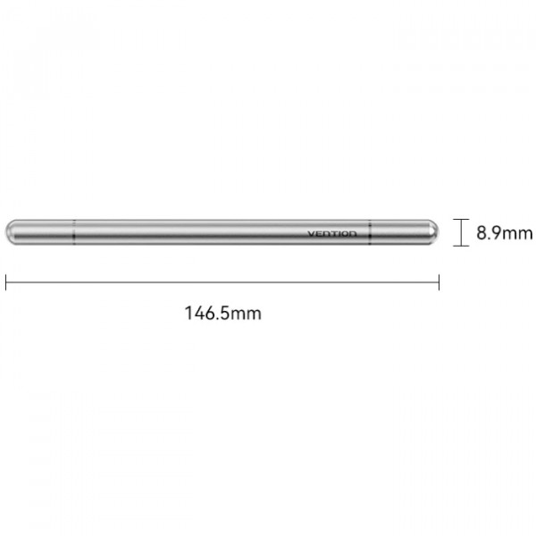 Стилус - ручка для ємнісних екранів 2-в-1 Stylus Pen Gray Aluminum Alloy Type Vention