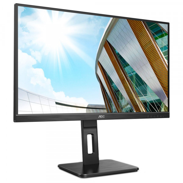 TFT 27" AOC U27P2CA, IPS 4K UHD, 4ms, HDMIx2, DP, USB hub, USB-C, HAS, Pivot, колонки, чорний