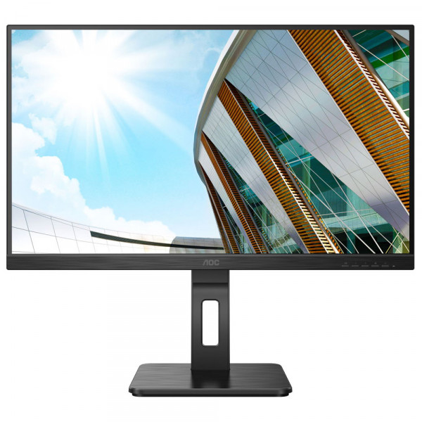 TFT 27" AOC U27P2CA, IPS 4K UHD, 4ms, HDMIx2, DP, USB hub, USB-C, HAS, Pivot, колонки, чорний