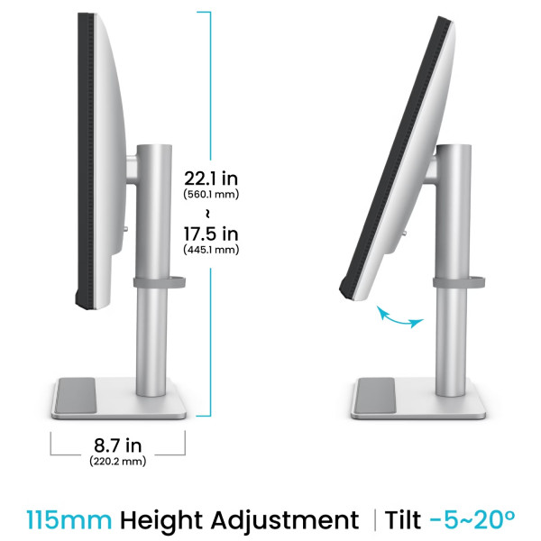 TFT 27" BenQ MA270U, IPS, 4K UHD, 2хHDMI, 2xUSB- C, HAS, Pivot, сріблясто-сірий