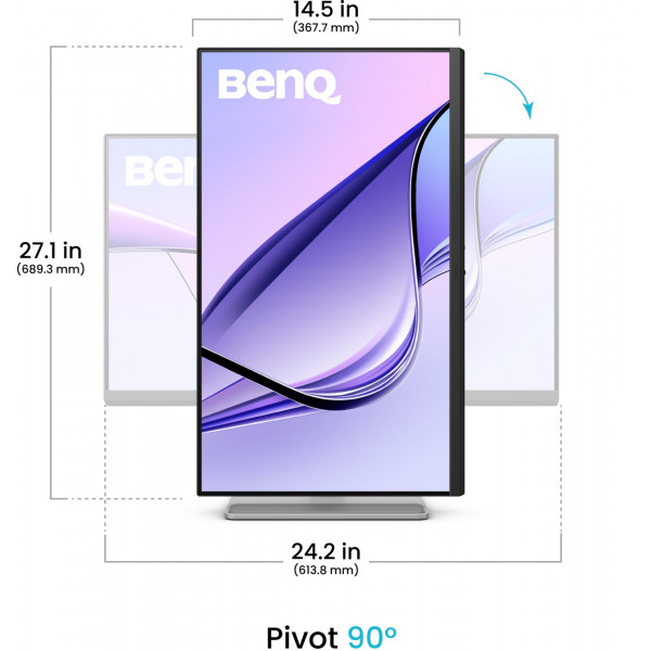 TFT 27" BenQ MA270UP, IPS, 4K UHD, 2хHDMI, 2xUSB- C, HAS, Pivot, сріблясто-сірий