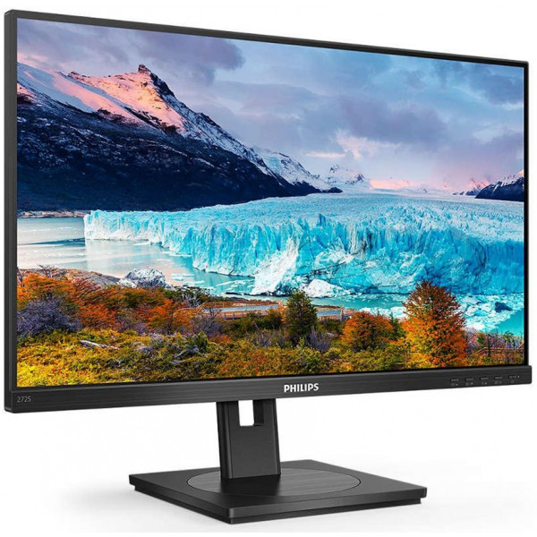 TFT 27" Philips 272S1AE, IPS, 75Hz, VGA, DVI-D, DP, HDMI, HAS, Pivot, колонки, чорний