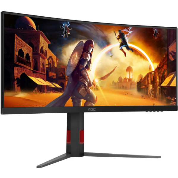 TFT 34" AOC CU34G4Z, WQHD, Fast VA, вигн., 240Гц, 2хHDMI, DP, USB-hub, HAS, чорно-червоний