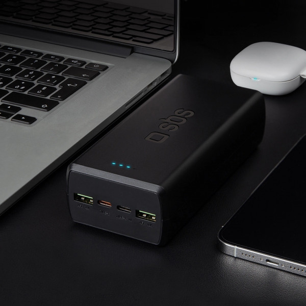 УМБ SBS 30000mAh 20W PD,QC, 2xUSB-A, 2xUSB-C Black