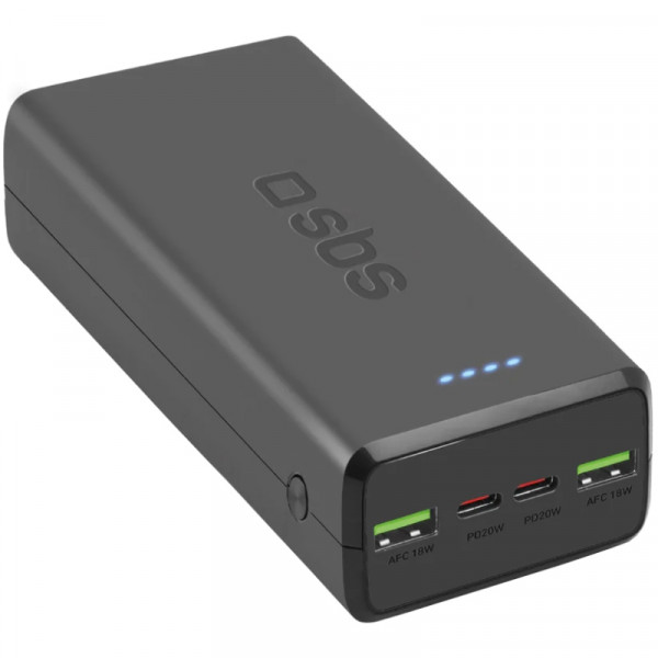 УМБ SBS 30000mAh 20W PD,QC, 2xUSB-A, 2xUSB-C Black