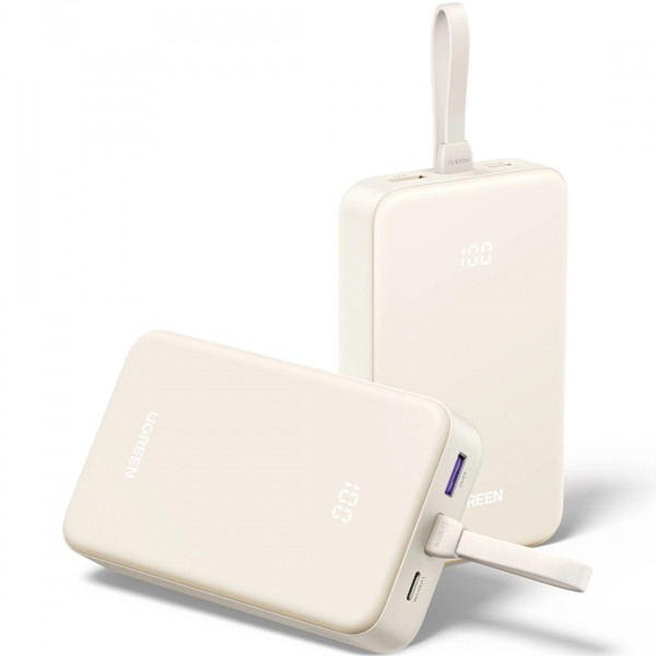 УМБ Ugreen 20000mAh 20W PD3.0/QC3.0, USB-A,USB-С IN/OUT, with build Type-C cable (PB505) Powder