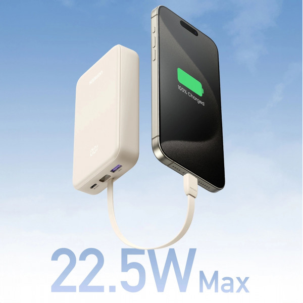 УМБ Ugreen 20000mAh 20W PD3.0/QC3.0, USB-A,USB-С IN/OUT, with build Type-C cable (PB505) Powder