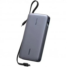УМБ Ugreen 25000mAh 165W PD3.1/QC, USB-A,USB-С IN/OUT, with built in 2xUSB-C cables (PB552) Gray